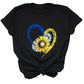 Ukraina Päevalille-Lovers, Print T-särgid, Meeste ja Naiste Graafiline Puuvillane T-Särk Vintage ukraina Tshirt Top Vabaaja Pullover T-Särgid