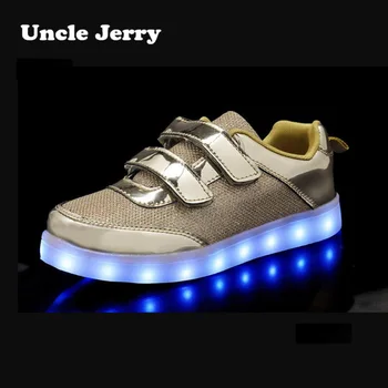 UncleJerry Led Kingad lapsed Lapsed Hõõguv Tossud Helendav Tennise Jalatsid poistele tüdrukute Laadimine USB LED light Moe -, jalatsi -