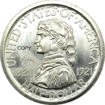 Usa 1921 Missouri Centennial Poole Dollari 50 Senti 2X4 90% Hõbe Müntide Koopiad
