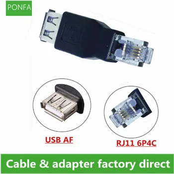 USB 2.0 A Female, Et RJ11 4Pin 6P4C Mees Ethernet Võrgu Telefoni Pistiku Adapter