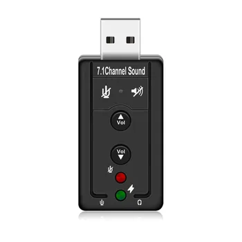 USB-Jaoturid USB 2.0 Väline helikaart 7.1 CH Audio Mini Adapter Nuppu Kontrolli 3.5 mm Kõrvaklappide MIC-Liides Arvuti Komponendid