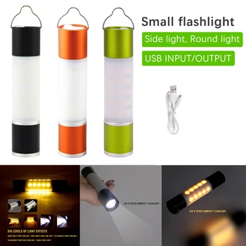 USB Laetav LED Taskulamp Veekindel Zoomable LED Taskulamp Avarii Kerge Väljas Telkimine Telk Lamp Kaasaskantav Rippuvad Laternad