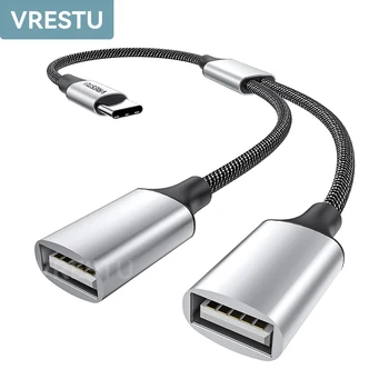 USBC 2 USB Triple USBA Adapteri Andmed Võimsus Andmete Pakkumise OTG Converter Kaabel Mitu Port USB2.0 Dual Port MacBook Pro iPad