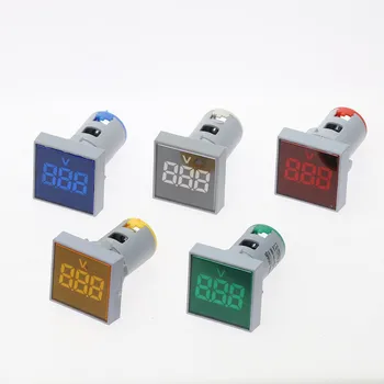 Uus 22MM AC 20-500V Mini Voltmeeter Ruutu Paneeli LED Digitaalne Pinge Meetri Märgutuli Tester Punane Sinine Kollane Roheline Valge