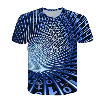 Uus 3D Psühhedeelne Whirlpool Muster Meeste t-särk Suve Trend kolmemõõtmelise Graafika t-särgid Mood Vabaaja Print T-särk
