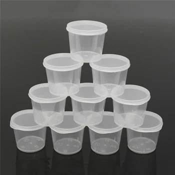 Uus 50tk 27/35.7 ml Ühekordsed Plastikust Buffee Kaste Cup Korduvkasutatavad Mahutid Toidu-Box Koos Hingedega Kaaned Väike Pigmendi Värvi Kast