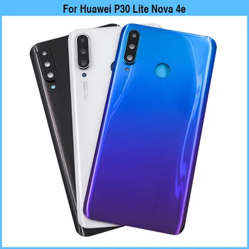 Uus Huawei P30 Lite Nova 4e Aku tagakaas Tagumine Uks 3D Klaasist Paneel, P30Lite Eluaseme Juhul Liim Kaamera Objektiiv Asendada