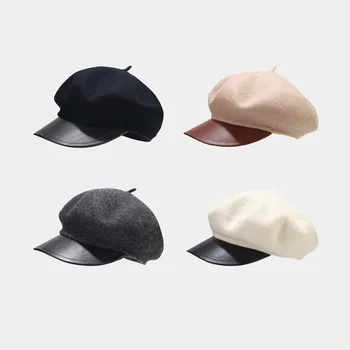 Uus Kaheksanurkne Müts Naiste Retro Müts Street Pandla Vaba aja Trend Ajaleht Laste Müts Kunstniku Müts Berret Naine Mütsid