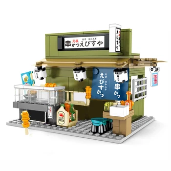Uus Mini Linna Tänaval ehitusplokid Lastele Mänguasjad Jaapani Street View Toidu Takoyaki Tellised Arvandmed Sõbrad Plokid, Mänguasjad, Kingitused