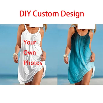 Uus Suvine Seksikas Beach Kleit DIY Custom Disain 3D Trükitud Elegantne Naiste Kleidid, Streetwear Boho Naine Tüdrukud O-Kaeluse Midi Kleidid