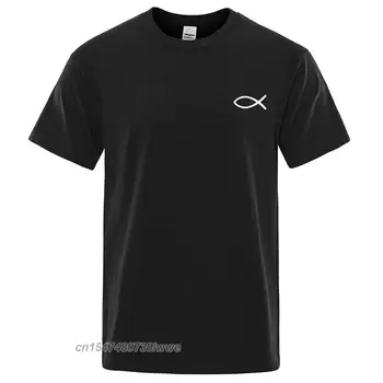 Uus T-Särk Mens Brändi Tees Poisid Meeste T-Särk Tops Kristlik Jeesuse Kala Kõrge Kvaliteedi Brändi Meeste Tshirt