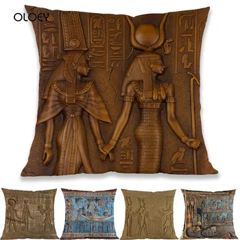 Vana-Egiptuse Seinamaaling Portree Hieroglyph Vaarao Skepter Muster Polüester Padi Koju Magamistuba Hotel Auto Kaunistamiseks ..