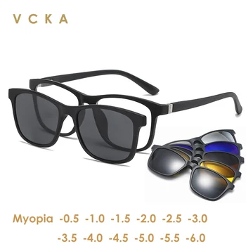 VCKA Optiline Lühinägevus Prillid Klipp Naised Mehed Ristküliku Raam Magnet Polariseeritud Päikeseprillid Sõidu Retsepti Prillid UV400
