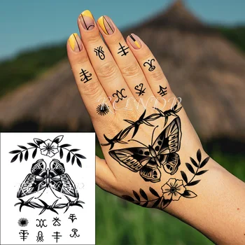 Veekindel Ajutine Tätoveering Kleebis Liblikas Lilli Võltsitud Tatto Flash Tätoveering Käe Suurus Art Tattoo Poiss Naised Mehed