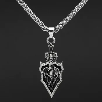 Vintage mood Viking Rüütel Dragon Metallist Medal Ripats Meeste Overlord Lahe Trend Rune Amulett Ehted Kaelakee