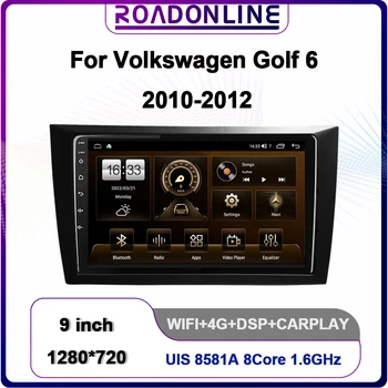 Volkswagen Golf 6 2010-2012 Android 10.0 Okta Core 4+64G 9 Tolline 1280*720 Gps 4G Traadita Carplay DSP Auto Raadio Multimeedia