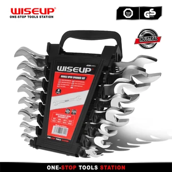 WISEUP 8PC Kombineeritud Wrench Set Meetriline Cr-V Wrench Set Plastikust Plaat Läike Topelt Avamine Auto Remondi-Mutrivõtmete Komplekt