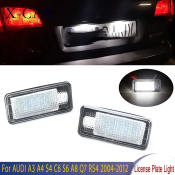 X-CAR 2tk LED-numbrimärk Valgus AUDI A3 A4, S4, A6 C6 S6 A8 S8 Q7 RS4 RS6 2004-2012 12V vigadeta Number Plate Light