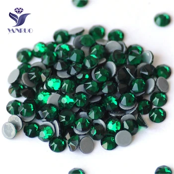 YANRUO 2088HF Kõik Suurused Emerald Korter Tagasi prügikasti raputas Kiirparandus Kive Klaasi DIY Raud Hot Fix Kristallid Kaunistamiseks