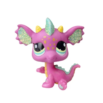 YASMINE Pet Shop Lilla & Roosa Sädelus Glitter Dragon Rohelised Silmad lps #2663