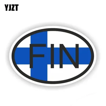 YJZT 14.4 CM*9.6 CM Loominguline Soome FIN Auto Kleebis Naljakas Decal Riigi Kood PVC 6-0385