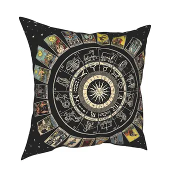 Zodiac Astroloogia Chart Arcana Tarot Viska Padi Kaane Dekoratiivne Padi Nõid Varjatud Pagan Vintage Kohandatud Padjapüür