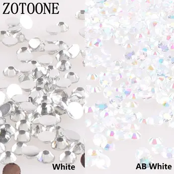 ZOTOONE Mix Suurus 1000PCS/palju Kive 3-5MM Valge värvusega Kristallid ja AB Kivid Mitte Kiirparandus Liimi Tagasi Raud Kive Riided