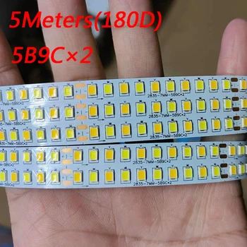 （2 keevitus punkti）5 meetrit 2835 180D dual värvi LED ribad remont lühtrid, LED-ribbon (51-60W)X2colors
